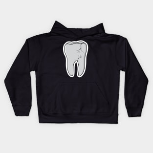 Damaged Tooth Sticker vector illustration. Healthcare and medical objects icon design concept. Dentist tooth object sticker logo design. Kids Hoodie